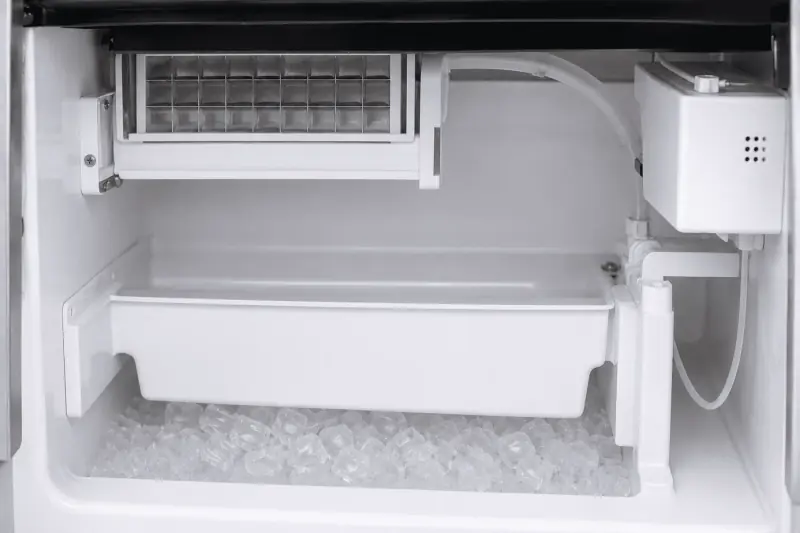 Clean ice machine interior after professional cleaning